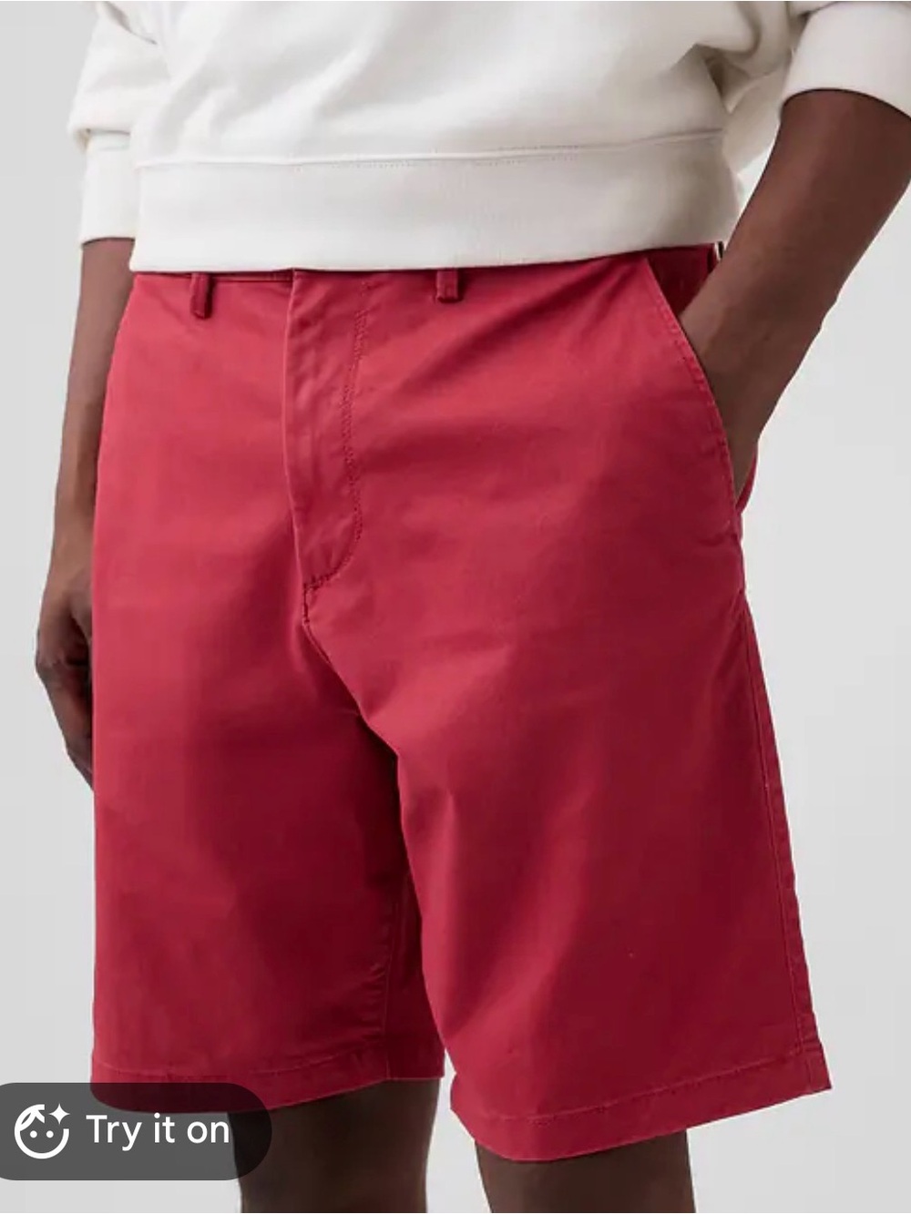 GAP Men's Red Flat-Front Chino Shorts